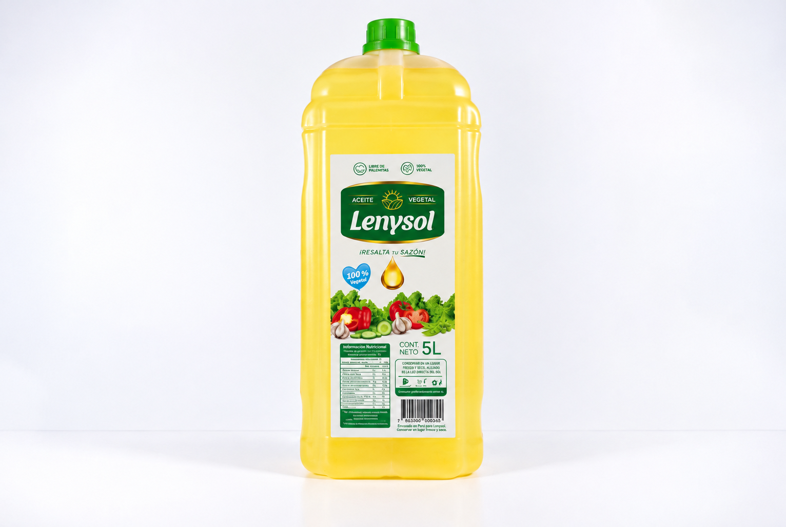 Aceite Vegetal Lenysol Botella Blanca 5 L